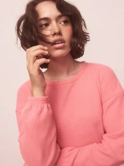 Bright Pink Cosy Waffle Long Sleeve Pyjamas