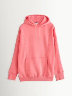 Bright Pink Relaxed Fit Longline Hoodie