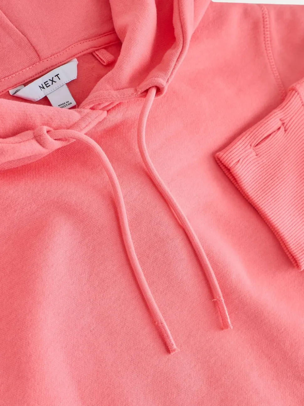 Bright Pink Relaxed Fit Longline Hoodie