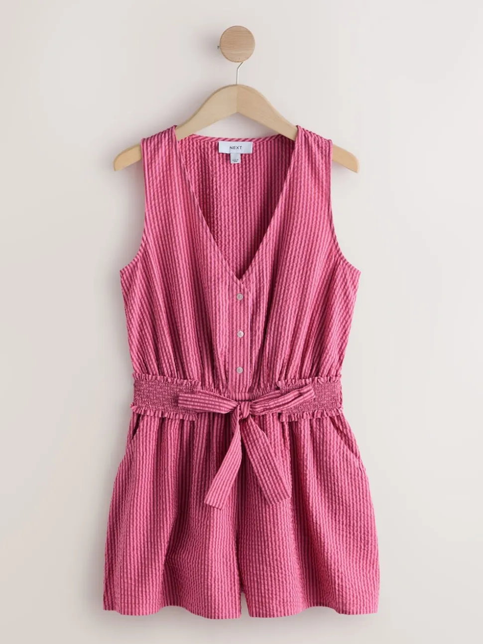 Bright Pink/Red Belted Summer Playsuit