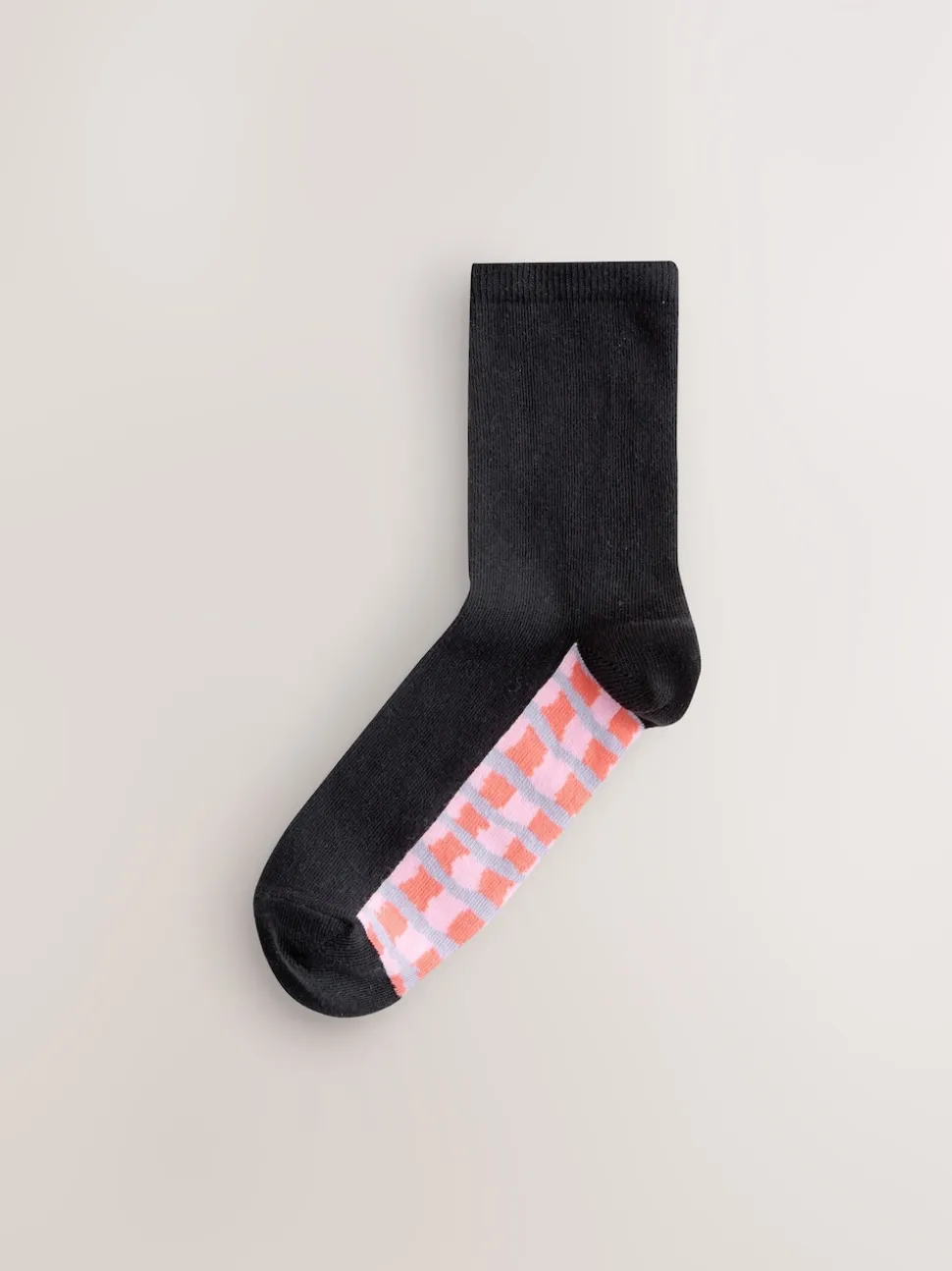 Bright Wobbly Check Footbed Ankle Socks 4 Pack
