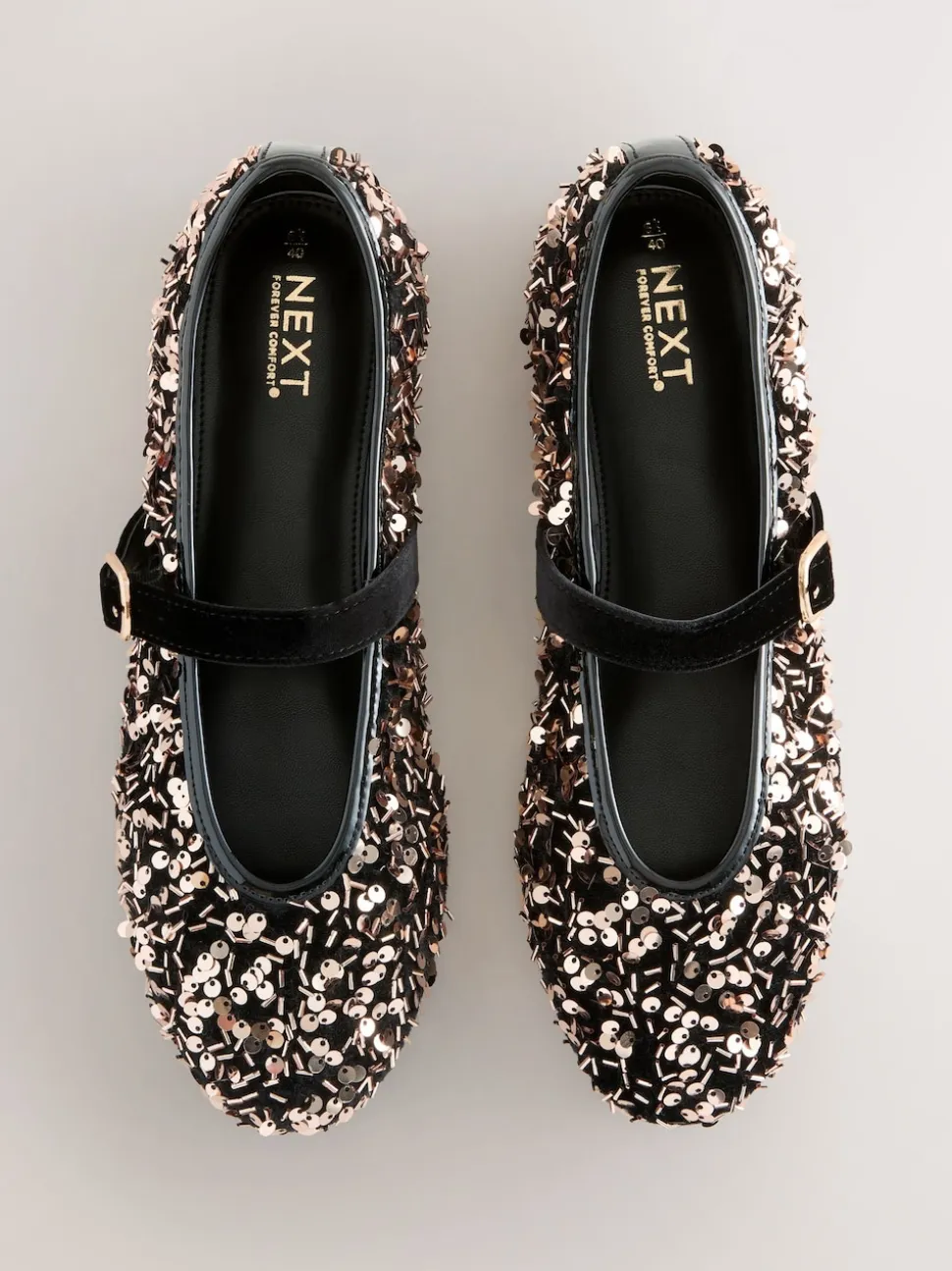 Bronze Forever Comfort® Embellished Sequin Mary Jane Shoes