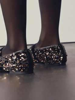 Bronze Forever Comfort® Embellished Sequin Mary Jane Shoes