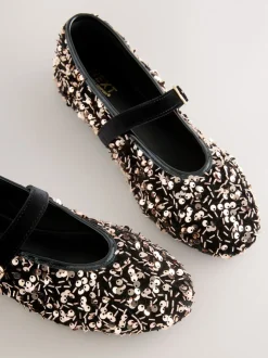 Bronze Forever Comfort® Embellished Sequin Mary Jane Shoes