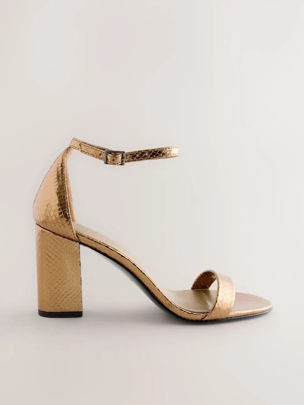 Bronze Standard/Wide Fit Block Heel Sandals