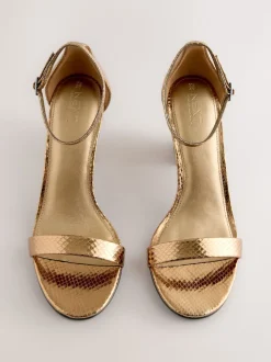 Bronze Standard/Wide Fit Block Heel Sandals