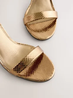 Bronze Standard/Wide Fit Block Heel Sandals