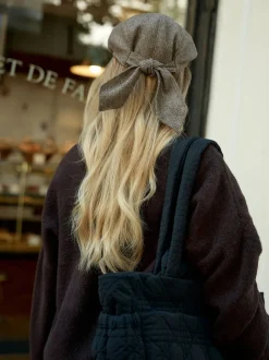 Brown Bow Back Flat Cap
