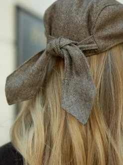 Brown Bow Back Flat Cap