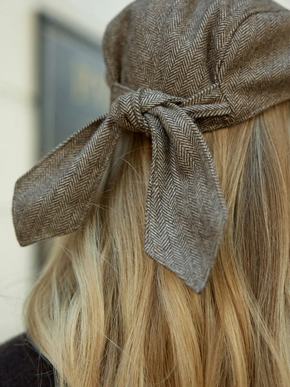 Brown Bow Back Flat Cap