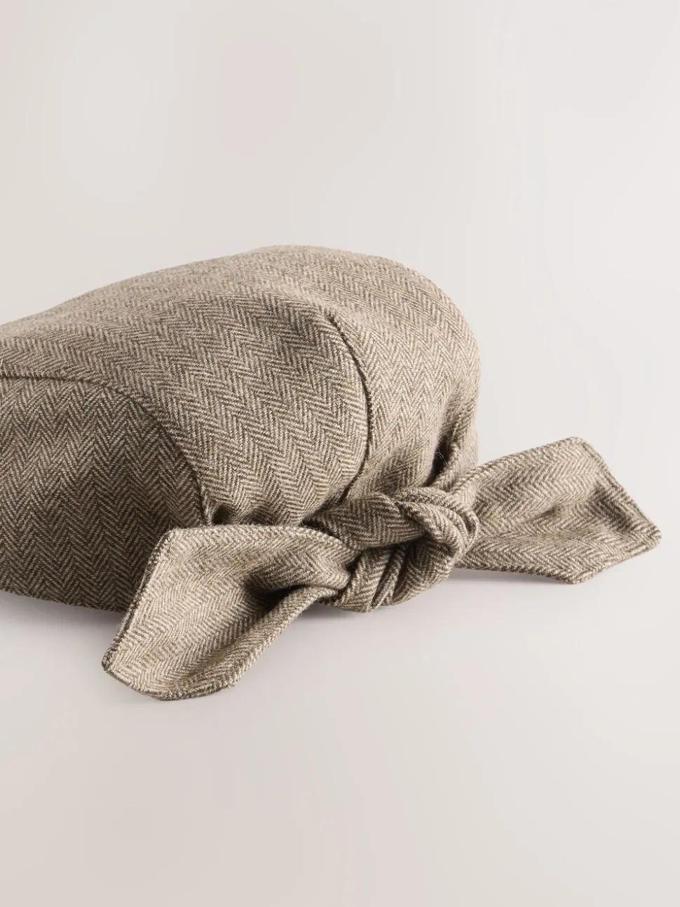 Brown Bow Back Flat Cap