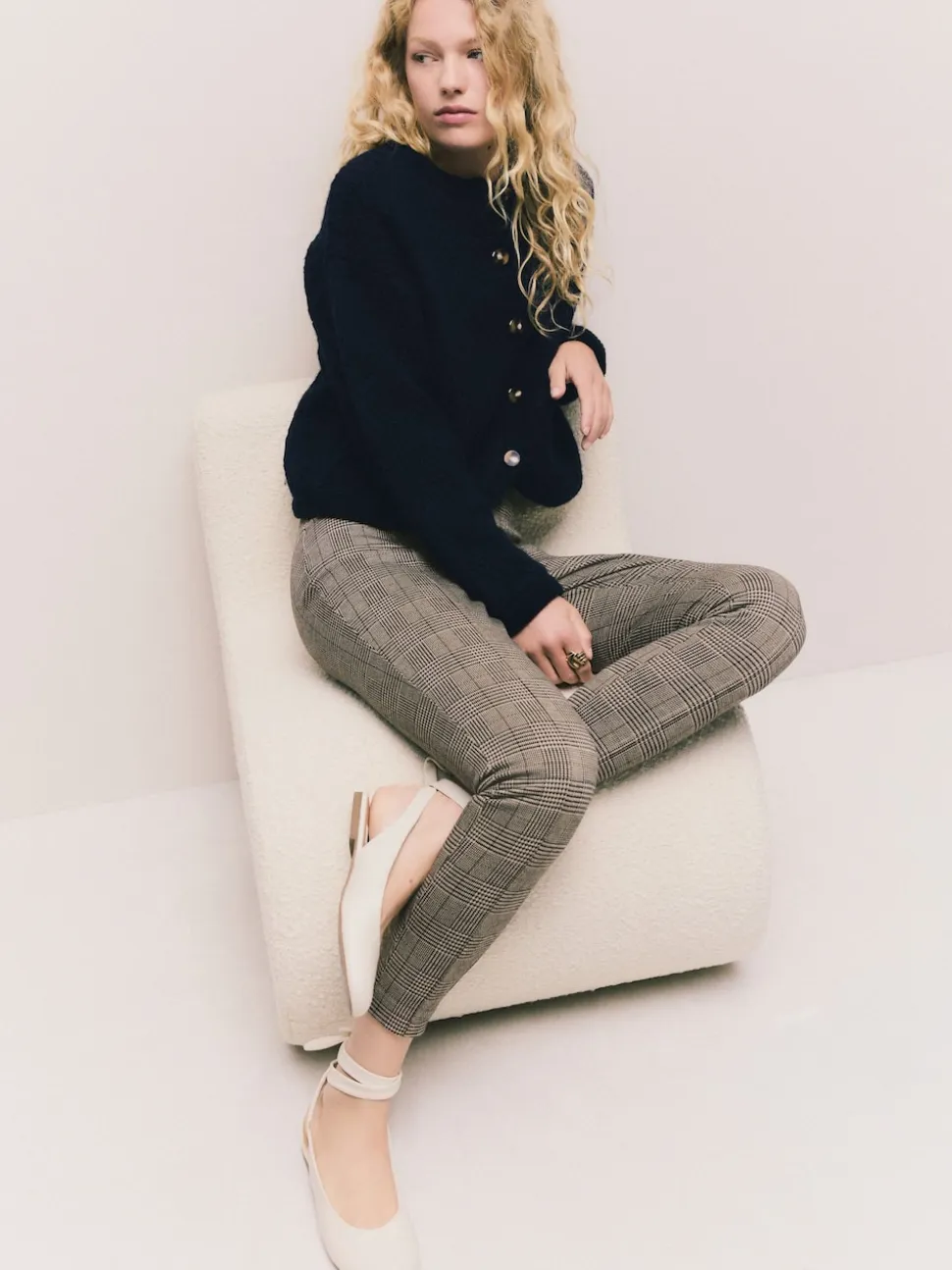 Brown Check Ponte Leggings