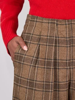 Brown Check Smart Culottes
