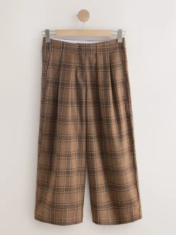 Brown Check Smart Culottes