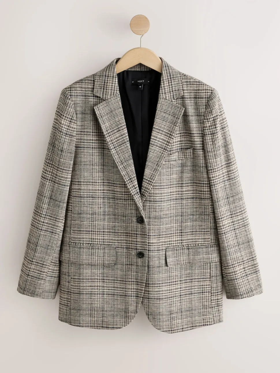 Brown N.Premium Check Linen Rich Single Breasted Blazer