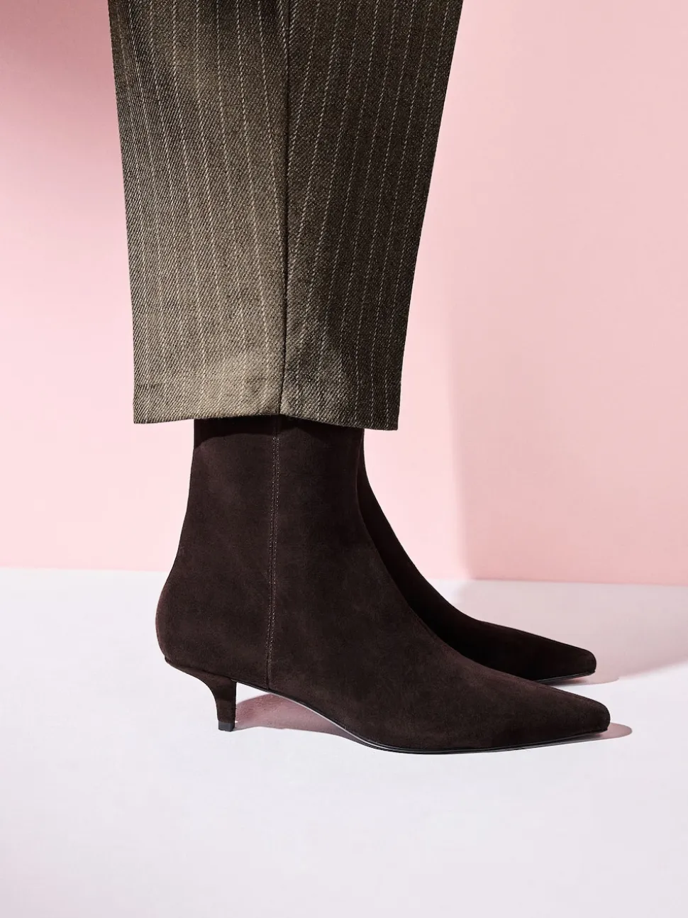 Brown Suede Tabitha Simmons x Next Underset Heel Ankle Boots