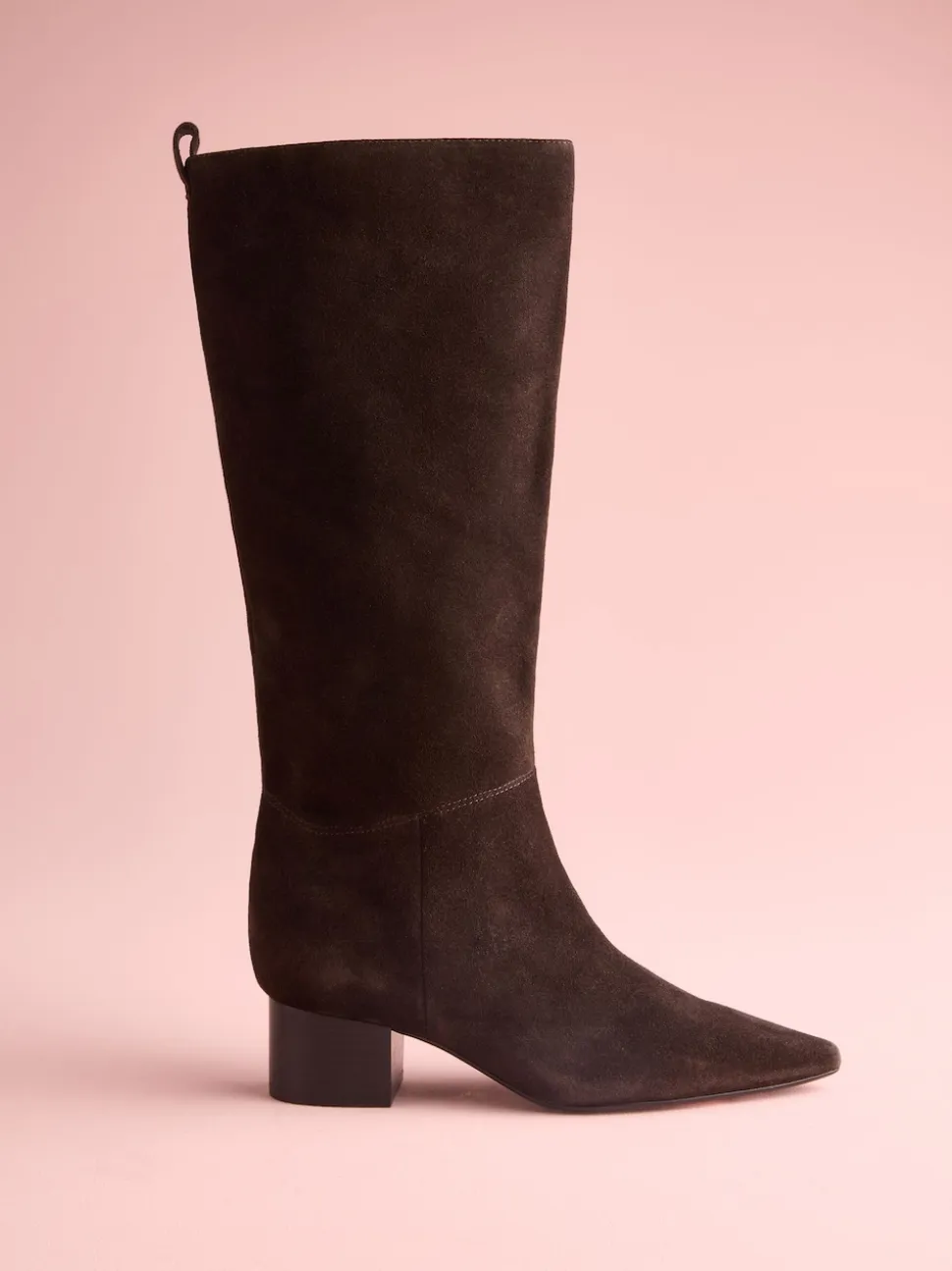 Brown Suede Tabitha Simmons x Next Cassidy Knee High Block Heel Boots