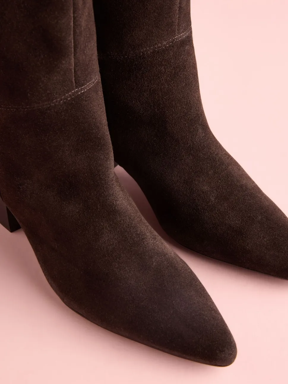 Brown Suede Tabitha Simmons x Next Cassidy Knee High Block Heel Boots