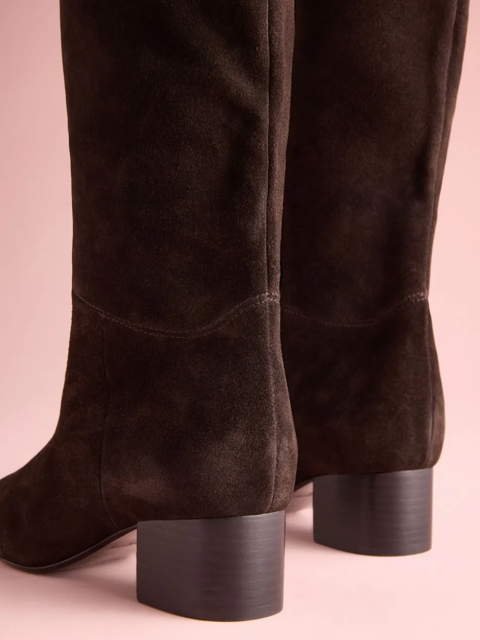 Brown Suede Tabitha Simmons x Next Cassidy Knee High Block Heel Boots