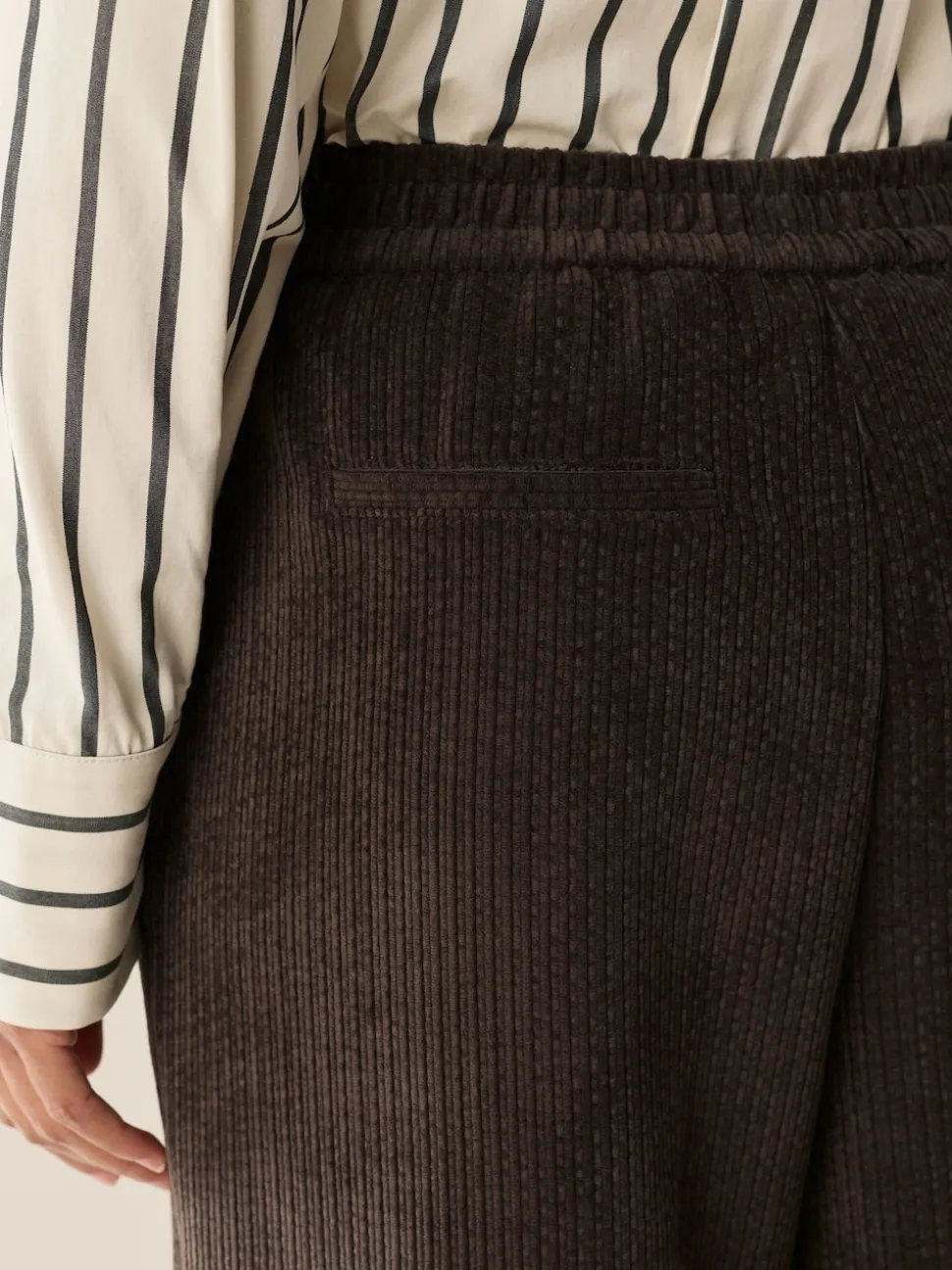 Brown/Khaki Wide Leg Soft Cord Trousers 2 Pack