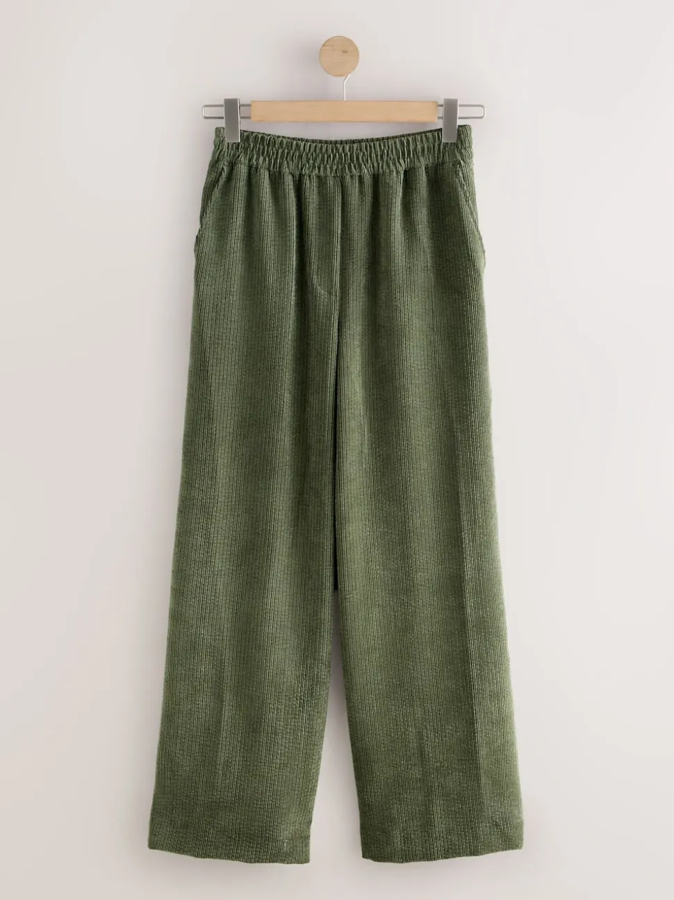 Brown/Khaki Wide Leg Soft Cord Trousers 2 Pack