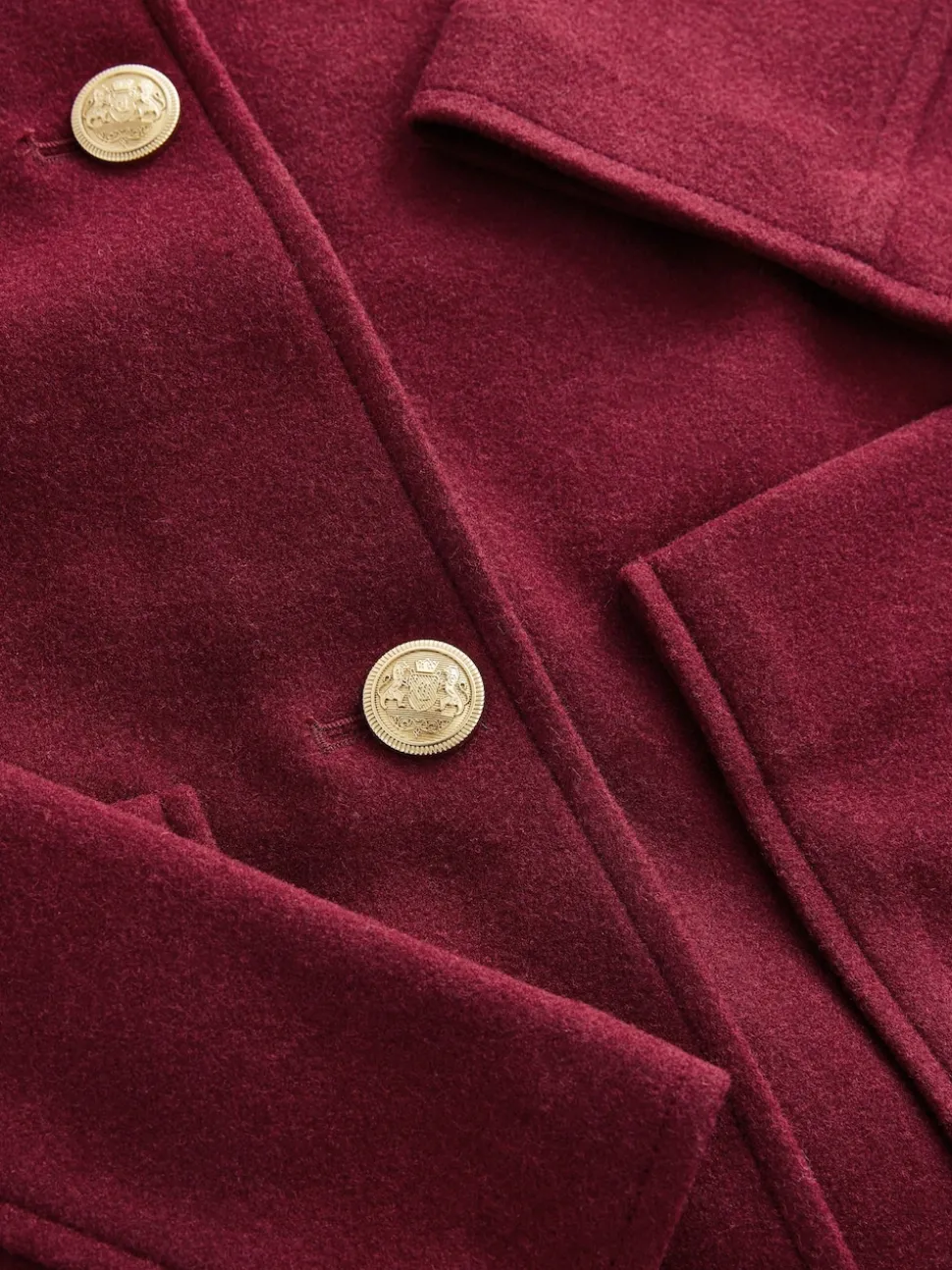 Burgundy Red Brushed Collared Jacket