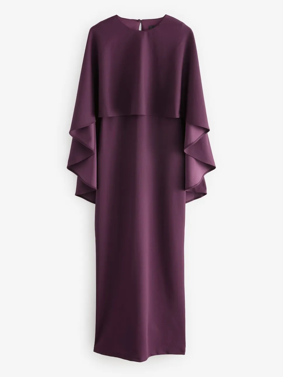 Burgundy Red Cape Maxi Dress