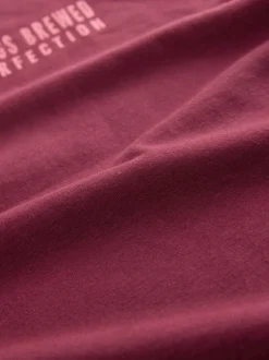 Burgundy Red Cotton Short Sleeve Pyjamas