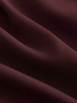 Burgundy Red Elastic Back Wide Leg Trousers