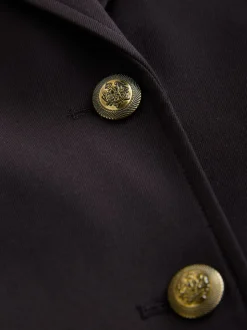 Burgundy Red Fitted Single Breasted Blazer