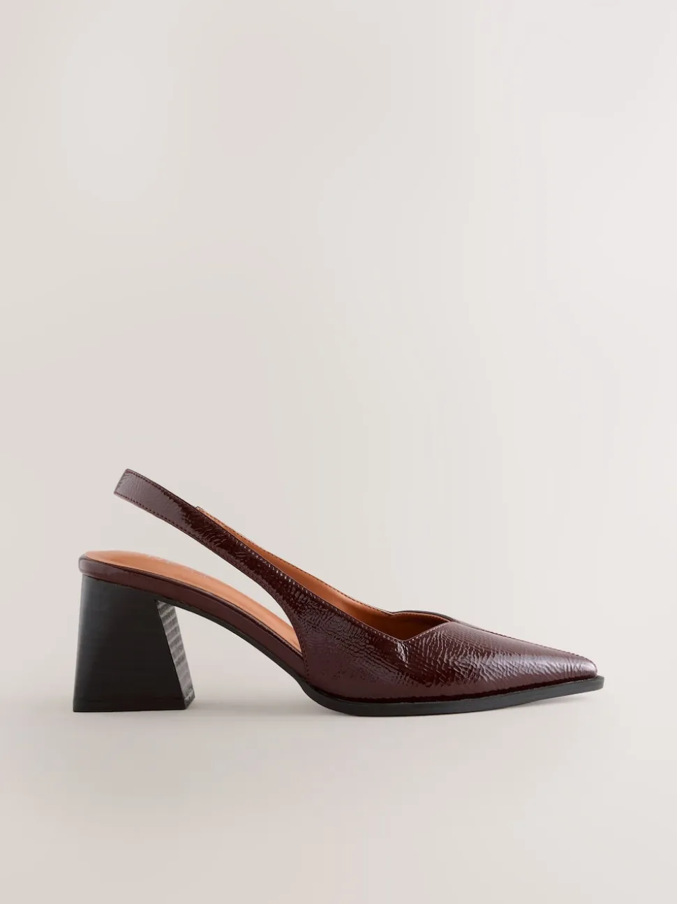 Burgundy Red Forever Comfort® Pointed Toe Slingback Block Heels