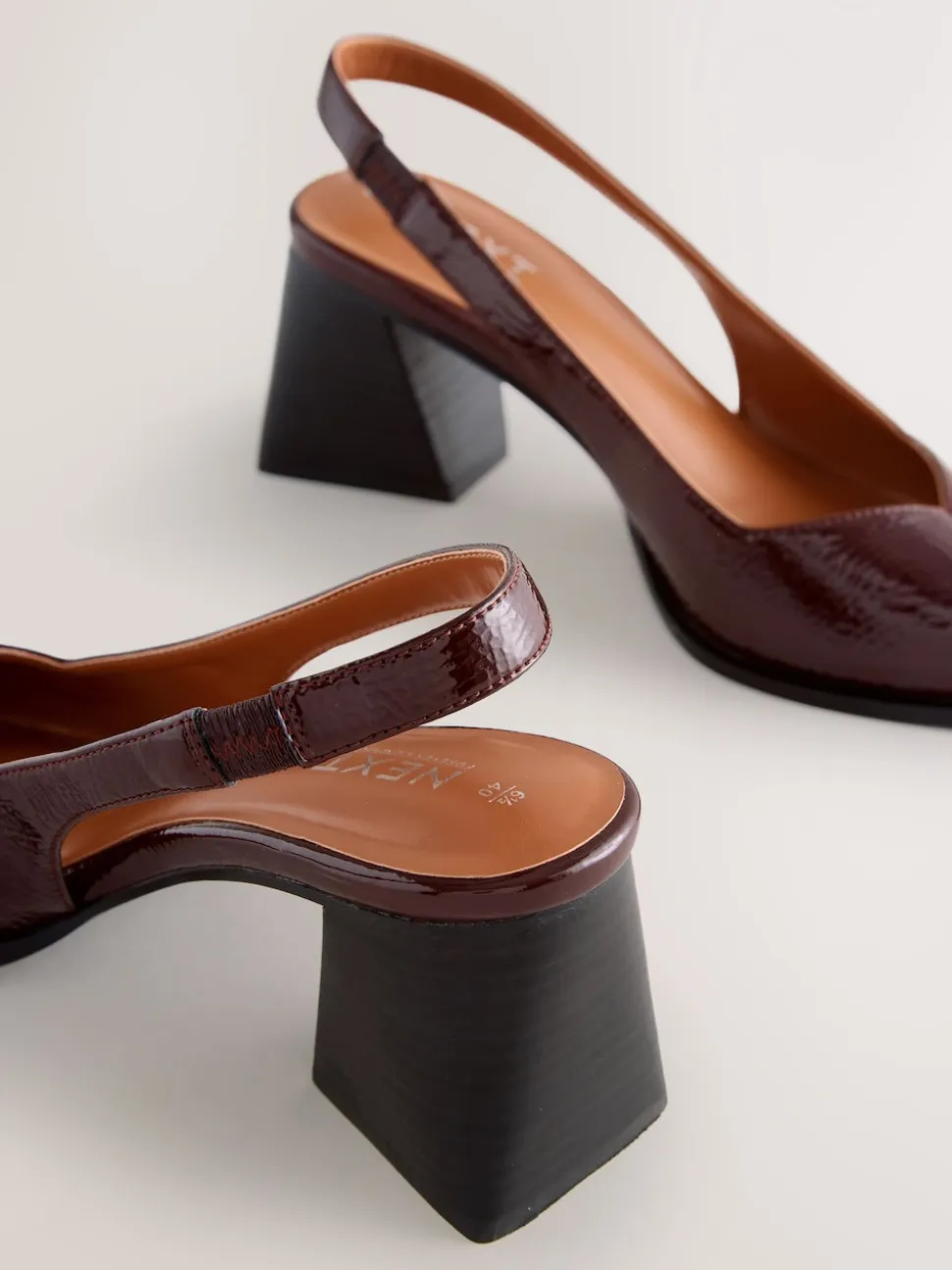 Burgundy Red Forever Comfort® Pointed Toe Slingback Block Heels