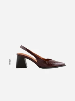 Burgundy Red Forever Comfort® Pointed Toe Slingback Block Heels