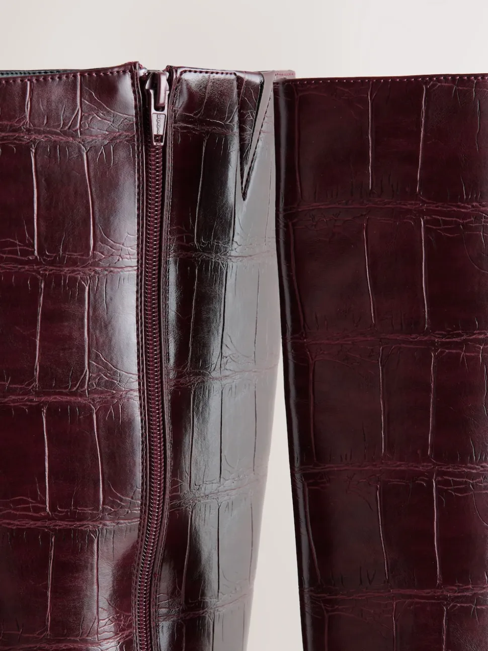 Burgundy Red Forever Comfort® Curved Heel Knee High Boots