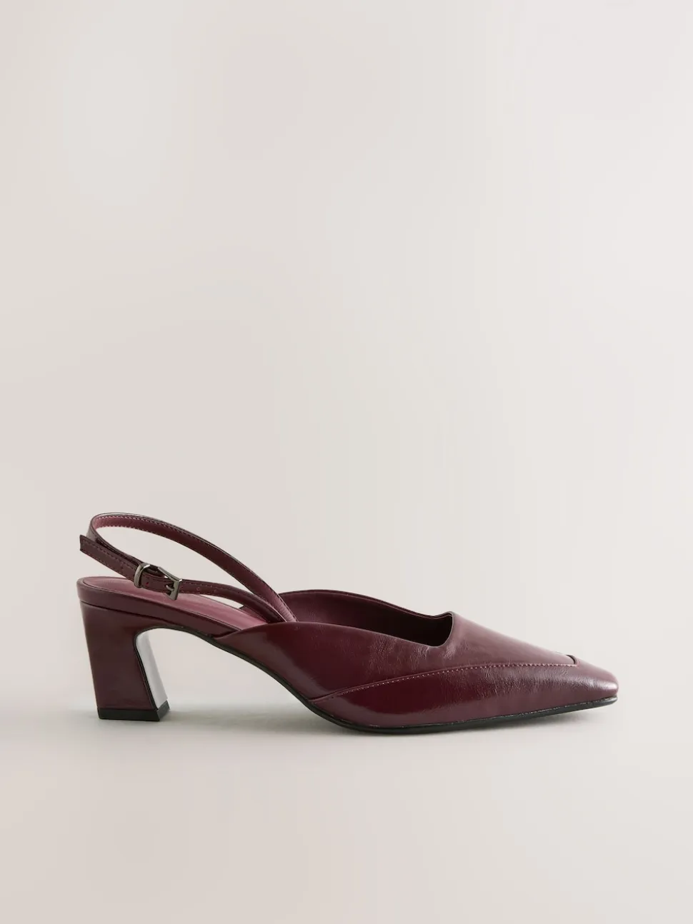 Burgundy Red Forever Comfort® Square Toe Slingback Heels