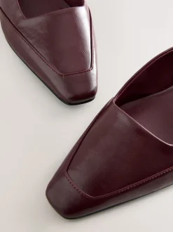 Burgundy Red Forever Comfort® Square Toe Slingback Heels
