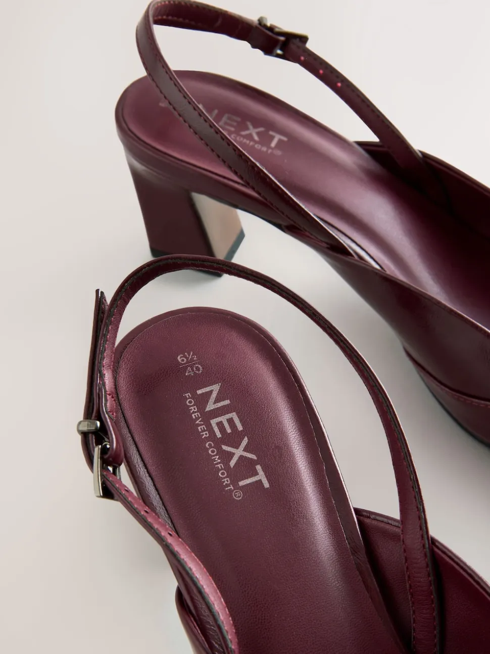 Burgundy Red Forever Comfort® Square Toe Slingback Heels