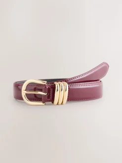 Burgundy Red High Shine Regular PU Belt