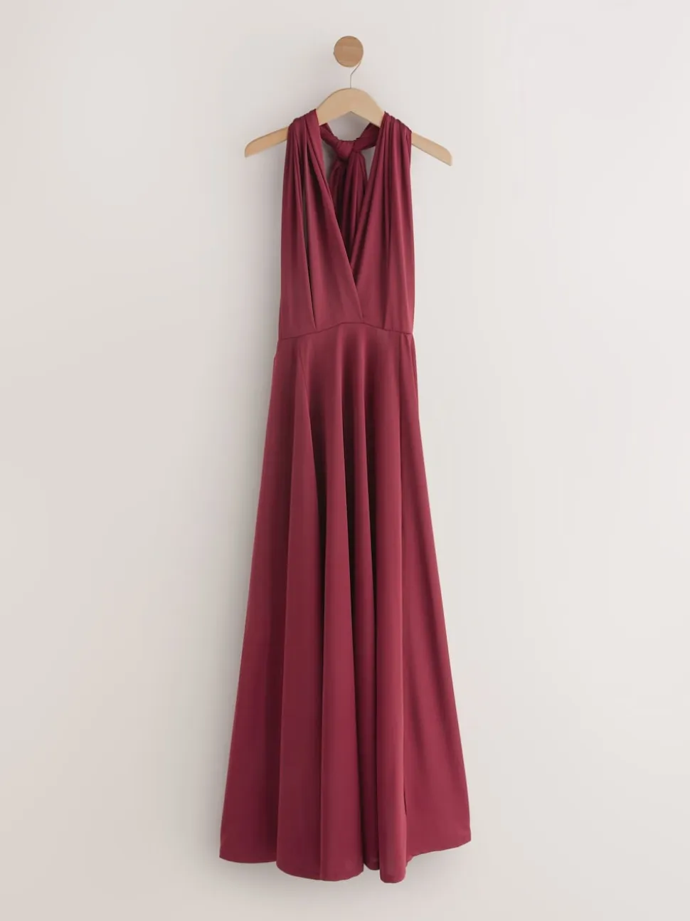 Burgundy Red Jersey Multiway Wedding Guest Bridesmaid Maxi Dress