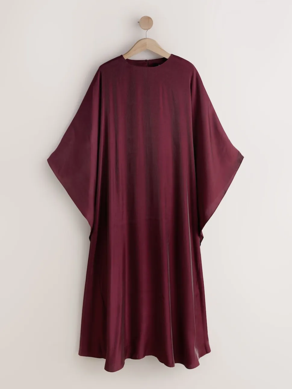 Burgundy Red Kaftan Shimmer Maxi Dress