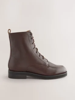 Burgundy Red Leather Forever Comfort® Lace-Up Ankle Boots
