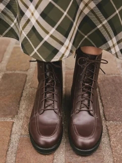 Burgundy Red Leather Forever Comfort® Lace-Up Ankle Boots
