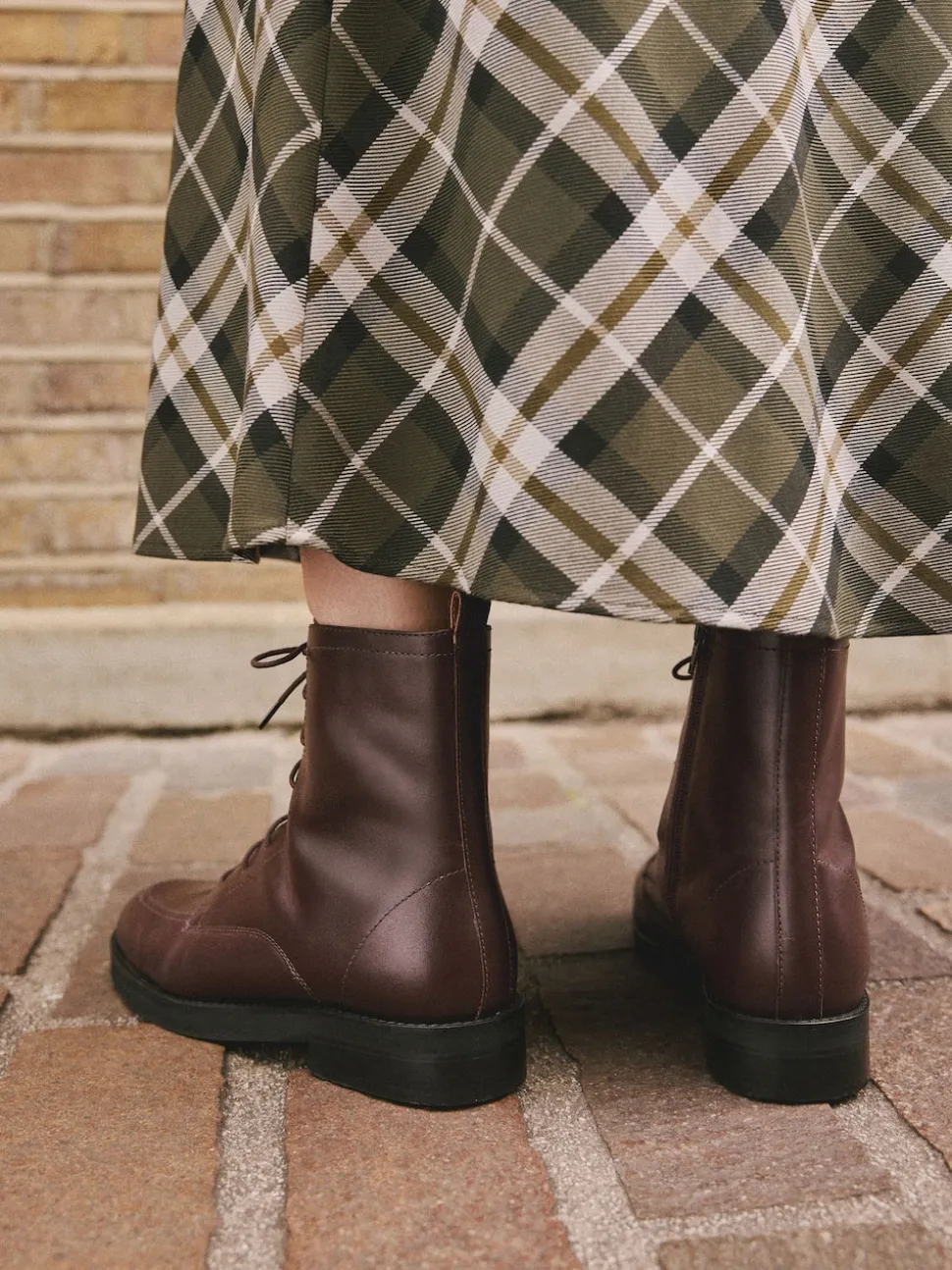 Burgundy Red Leather Forever Comfort® Lace-Up Ankle Boots
