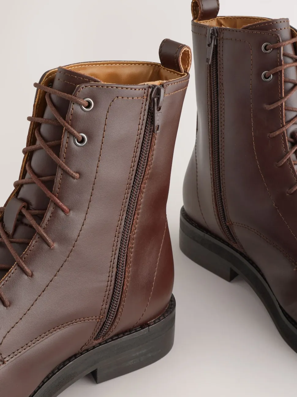 Burgundy Red Leather Forever Comfort® Lace-Up Ankle Boots