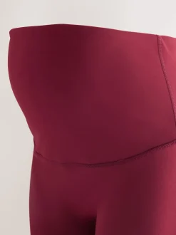 Burgundy Red Maternity Sports Leggings