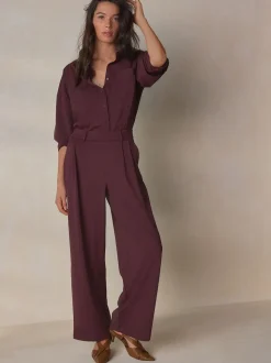 Burgundy Red N. Premium Wide Leg Tailored Jersey Trousers