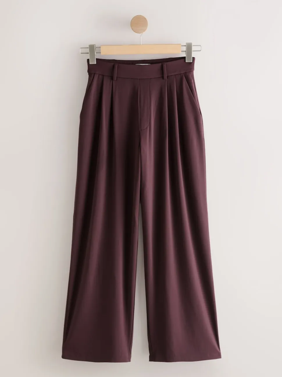 Burgundy Red N. Premium Wide Leg Tailored Jersey Trousers