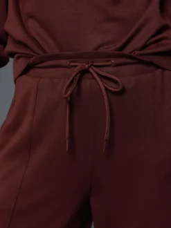 Burgundy Red Premium Wide Leg Jersey Joggers