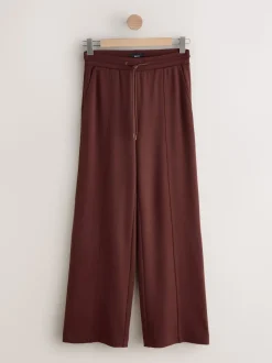 Burgundy Red Premium Wide Leg Jersey Joggers