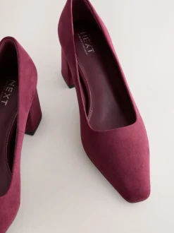 Burgundy Red Standard/Wide Fit Standard Chisel Toe Block Courts